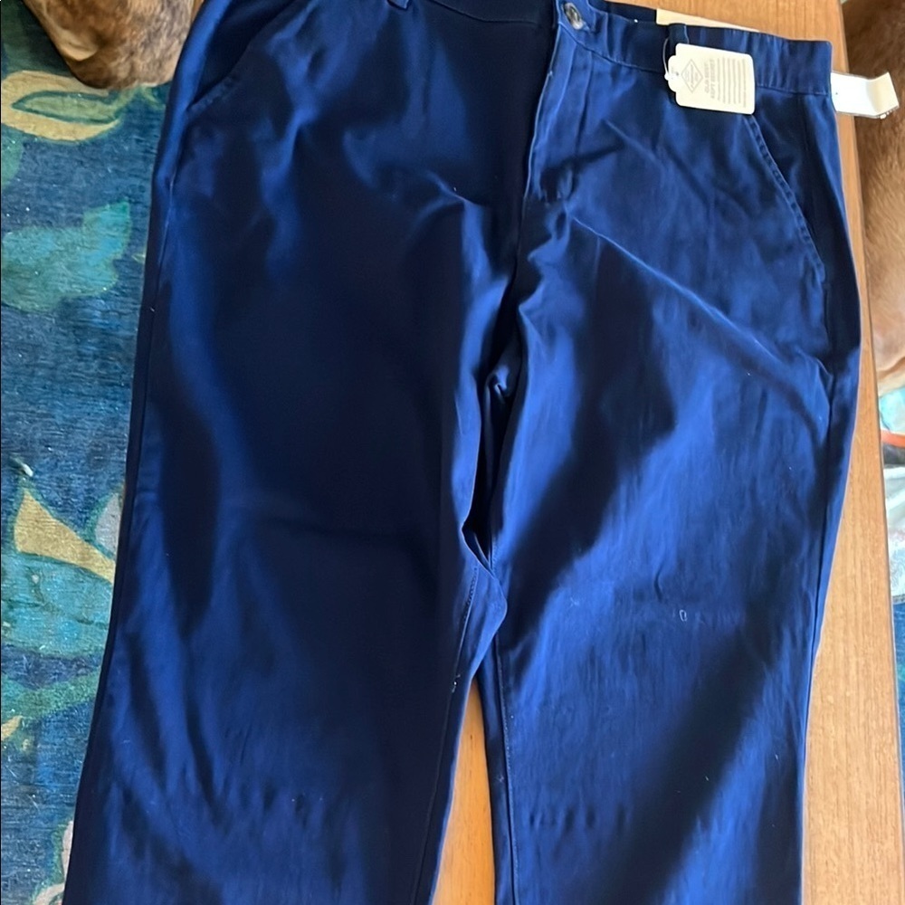 St John's Bay Girlfriend Chino Blue Pants Size 14